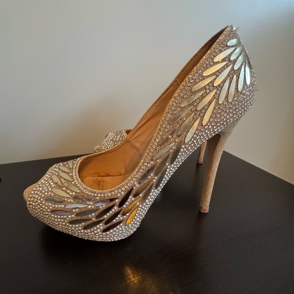 Escarpins OR parfaits pour les Fêtes 8.5 - Picture 1 of 10